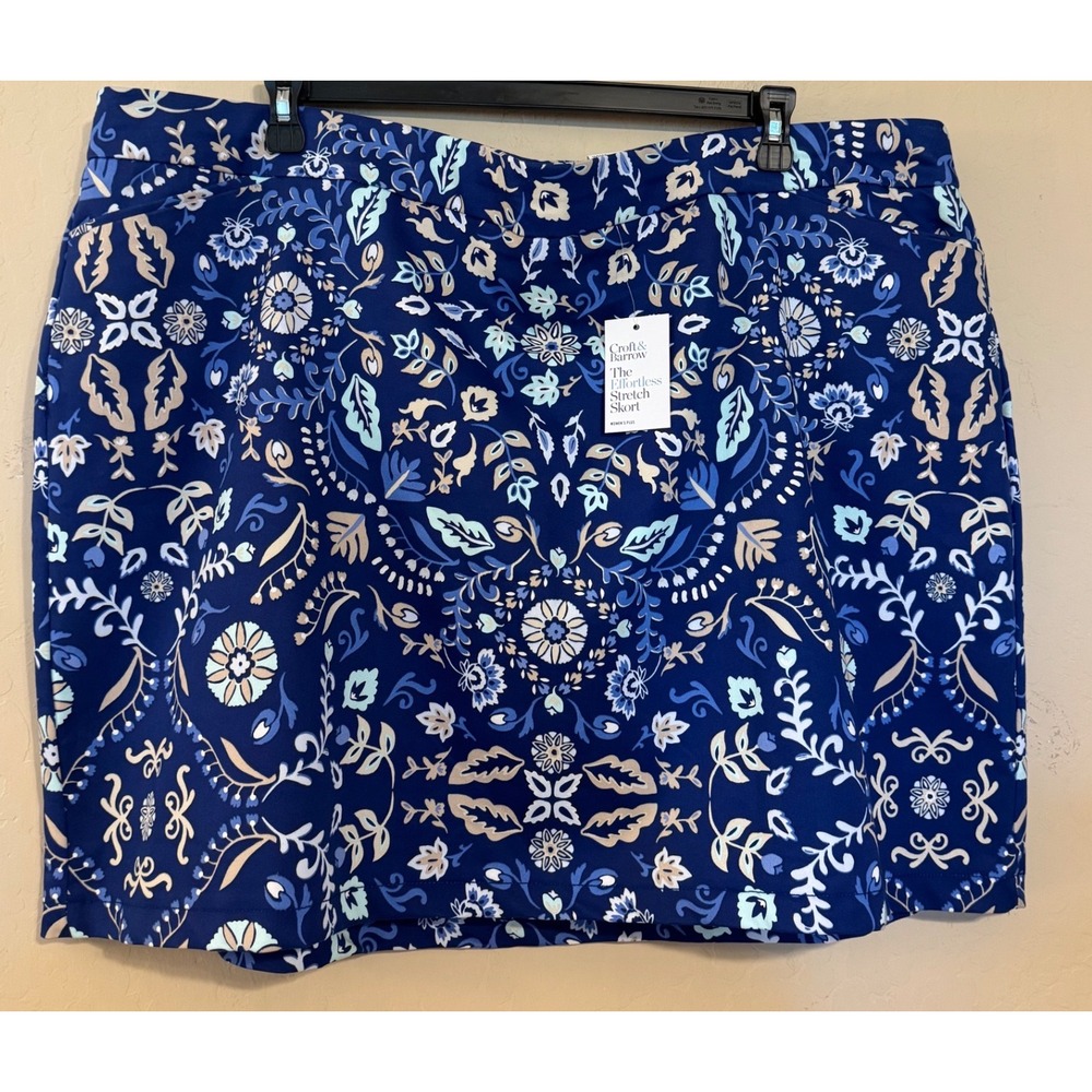 Croft & Barrow Skort Women 26W Floral Effortless Stretch Mirror Garden NEW